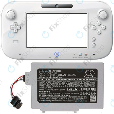 Batterie für Nintendo Wii U GamePad, 3200mAh, Li-Ion, 3.7V, WUP-001, HQ