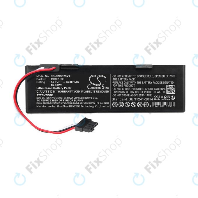 Batterie für ETA Navaggio 2228, Cecotec Conga 3290, 3490, 3890, 3200mAh, Li-Ion, 14.4V, 49CE1533, HQ