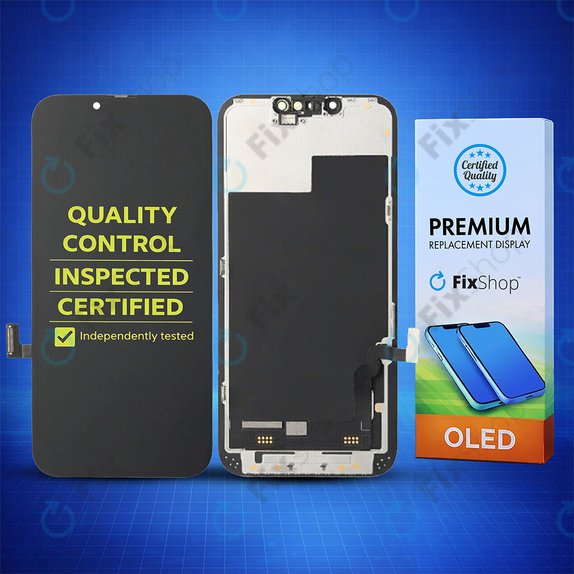 Display Soft OLED für iPhone 13, Touchscreen-Glas mit Rahmen, FixPremium