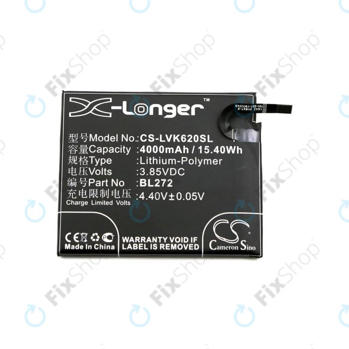 Akku batterie für Lenovo K6 Power, 4000mAh, Li-Pol, 3.85V, BL272, HQ