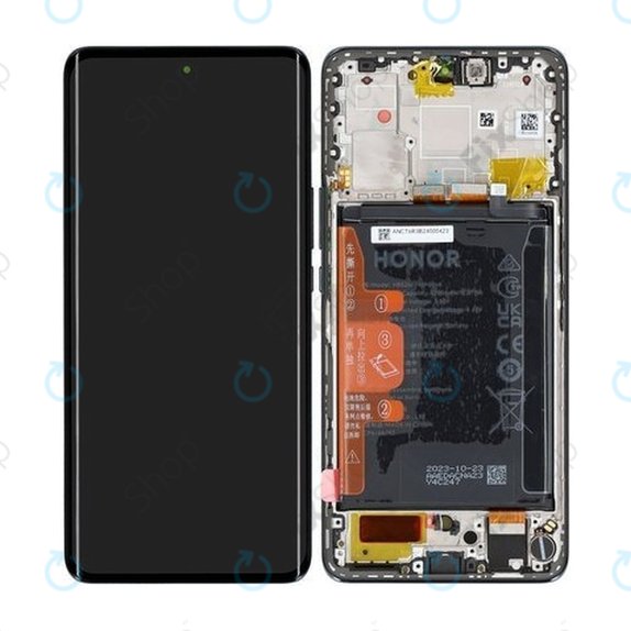 Honor Magic6 Lite - LCD Display + Touchscreen Front Glas + Rahmen + Akku Batterie (Black) - 0235AHHP, 0235AHHU Genuine Service Pack