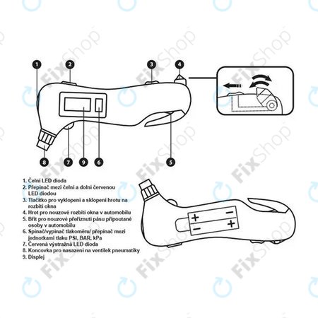 Extol Premium 8863050 Emergency - Reifendruckmesser 5v1