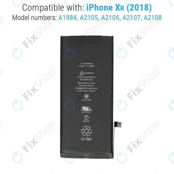 Akku Batterie für iPhone XR, 2942mAh, Service Pack