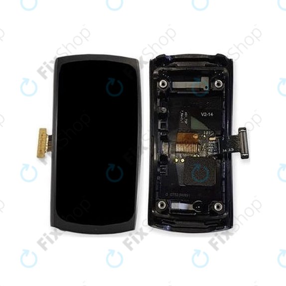 Samsung Gear Fit 2 SM-R360 - LCD Display + Touchscreen Front Glas + Rahmen (Gray) - GH97-19001A, GH97-19201A Genuine Service Pack
