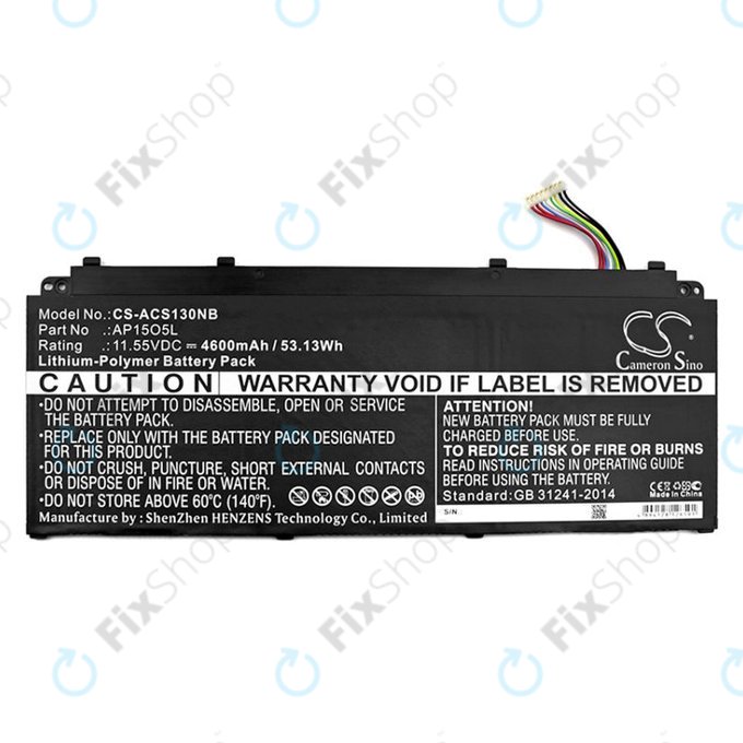 Akku batterie für Acer Aspire S13, Chromebook R13, 4600mAh, Li-Pol, 11.55V, AP15O3K, HQ