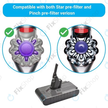 Dyson V8 - Akku Batterie 215681, PM8-US-HFB1497A Li-Ion 21.6V 4000mAh