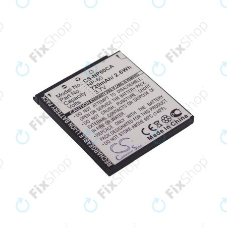 Batterie für Casio Exilim Zoom EX-Z19, EX-Z85, EX-Z9, 720mAh, Li-Ion, 3.7V, NP-60, HQ