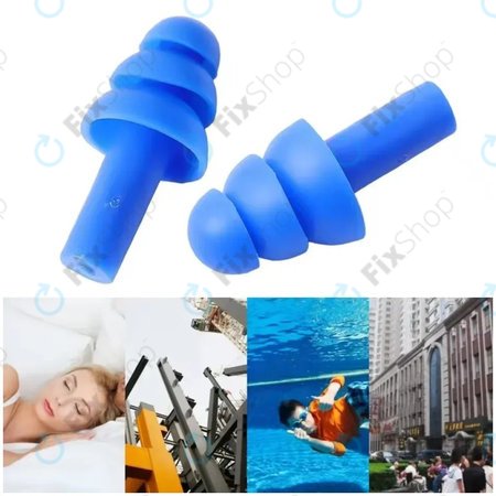 Weiche Silikon-Ohrstöpsel, Blau, Paar