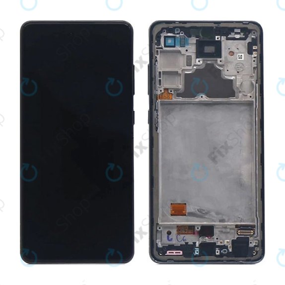 Samsung Galaxy A72 A725F, A726B - LCD Display + Touchscreen Front Glas + Rahmen (Awesome Black) TFT