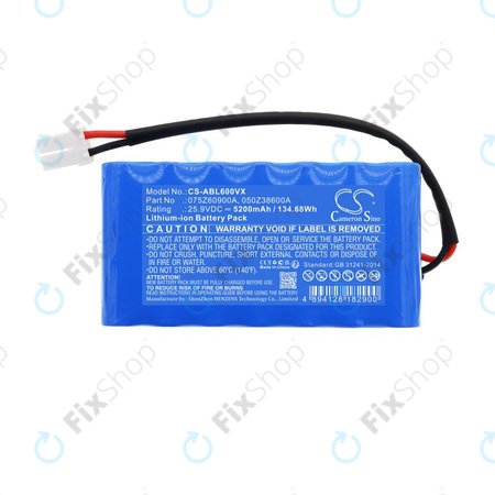 Akku batterie für Wiper i130S, Ambrogio Twenty Elite, 5200mAh, Li-Ion, 25.9V, 075Z60900A, HQ