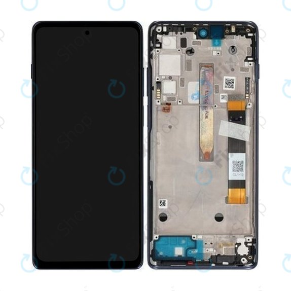 Motorola Moto G200 XT2175 - LCD Display + Touchscreen Front Glas + Rahmen (Stellar Blue) - 5D68C20181 Genuine Service Pack