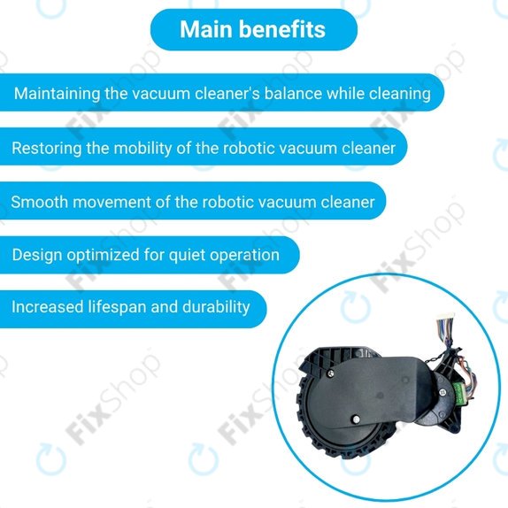 Xiaomi Robot Vacuum X20, S10, Dreame X30, X20, X10 Pro - Rad mit Motor (Rechts) (Schwarz)