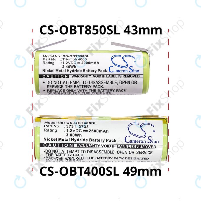 Batterie für Oral-B Professional Care, Triumph, 2500mAh, Ni-MH, 1.2V, 3731, HQ