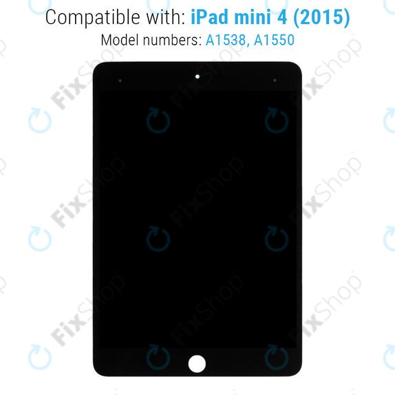 LCD-Display für iPad Mini 4, Black, Touchscreen-Glas ohne Rahmen