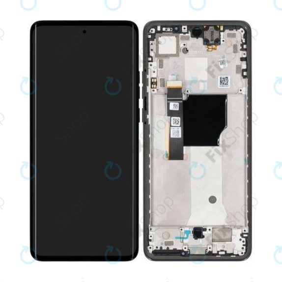 Motorola Edge 40 Neo XT2307 - LCD Display + Touchscreen Front Glas + Rahmen (Black Beauty) - 5D68C23158 Genuine Service Pack