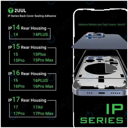 Hintere Glasscheibe Dichtungs-Klebestreifen für iPhone 17 Pro Max, 2UUL BA17PM, (5Stk.)