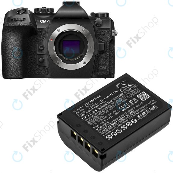 Batterie für Olympus OM SYSTEM OM-1, OM-1 Mirrorless, 2260mAh, Li-Ion, 7.2V, BLX-1, HQ