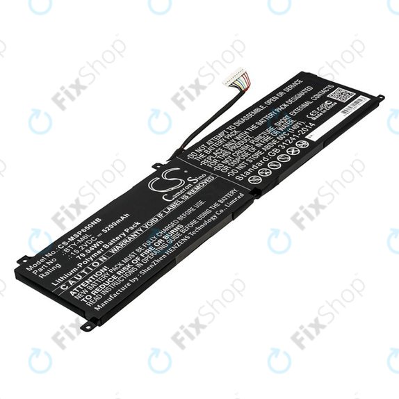 Akku batterie für MSI GS65 Stealth Thin, PS63, P65 Creator 8RF, 5200mAh, Li-Pol, 15.2V, BTY-M6L, HQ