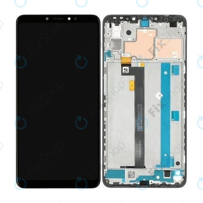 Xiaomi Mi Max 3 - LCD Display + Touchscreen Front Glas + Rahmen (Black) - 560610042033 Genuine Service Pack