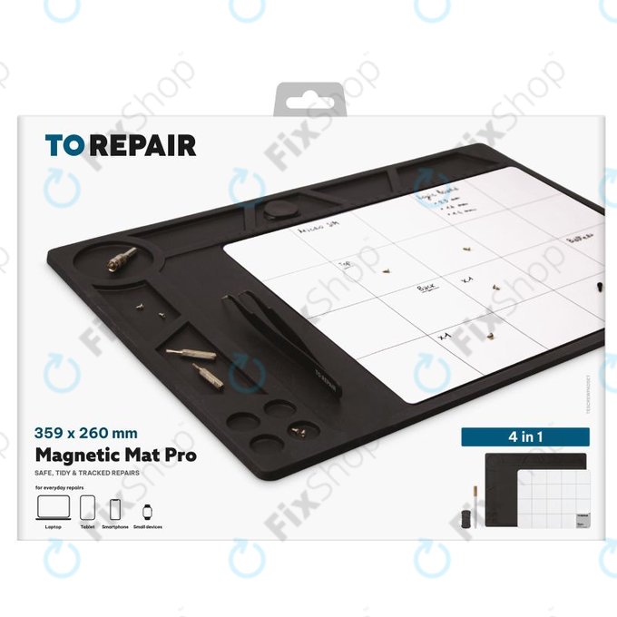 SBS - Magnetische Pro-Matte für Schrauben und Kleinteile 4in1, Schwarz