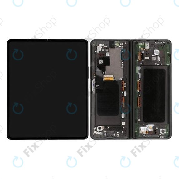Samsung Galaxy Z Fold 3 F926B - LCD Display + Touchscreen Front Glas + Rahmen (Phantom Black) - GH82-26283A, GH82-26284A Genuine Service Pack