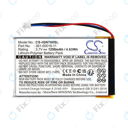 Akku batterie für Garmin Nüvi 700, 710, 760, 765, Nuvi 3590, 1250mAh, Li-Pol, 3.7V, 361-00019-11, HQ