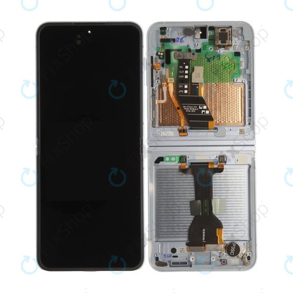 Samsung Galaxy Z Flip 6 F741B - LCD Display + Touchscreen Front Glas + Rahmen (Light Blue) - GH82-35014C Genuine Service Pack