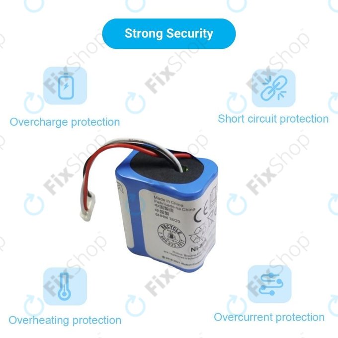 iRobot Braava 2000, 300, 380, 380T, 381, 390, Mint 5200, Mint Plus 5200, Proscenic JOJO Professional - Akku Batterie GPRHC202N026, 4409709, W206001001399 Ni-MH 7.2V 2500mAh