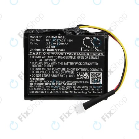 Batterie für TomTom Via 1405, 900mAh, Li-Ion, 3.7V, 6027A0114501, HQ