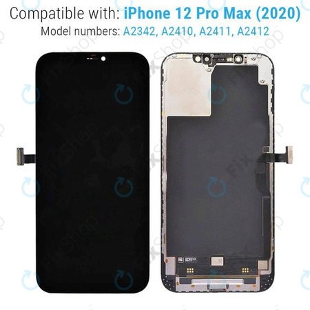 Apple iPhone 12 Pro Max - LCD Display + Touchscreen Front Glas + Rahmen Hard OLED FixPremium