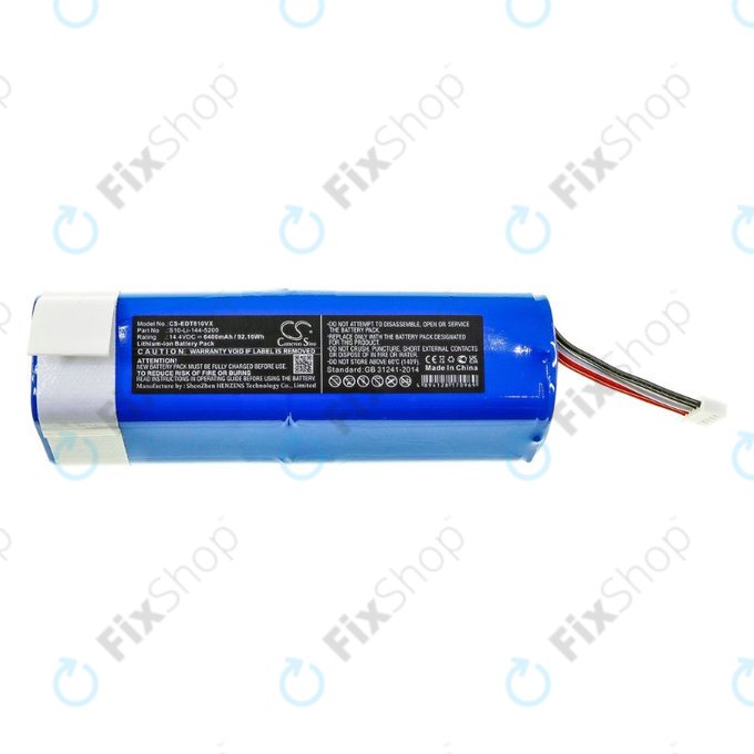 Ecovacs Deebot Ozmo-series, T-series, N-series, Yeedi Vac 2 Pros - Akku Batterie S10-Li-144-5200 Li-Ion 14.4V 6400mAh HQ