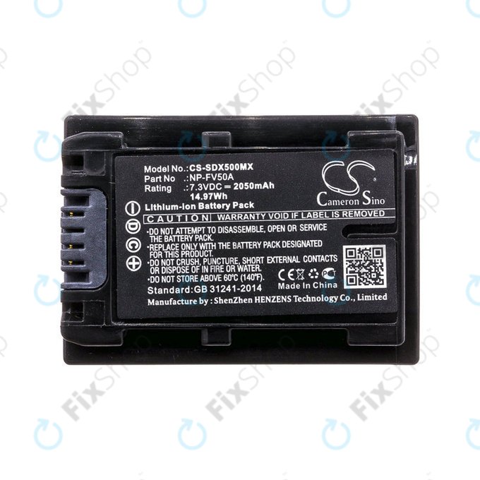 Batterie für Sony Fdr-Ax33, Sony Fdr-Ax40, Sony Fdr-Ax45, Sony Fdr-Ax, 2050mAh, Li-Ion, 7.3V, NP-FV50A, HQ