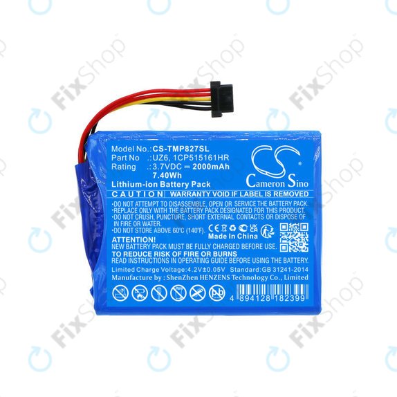 Batterie für TomTom Pro 8270, Pro 8275, 2000mAh, Li-Ion, 3.7V, UZ6, HQ