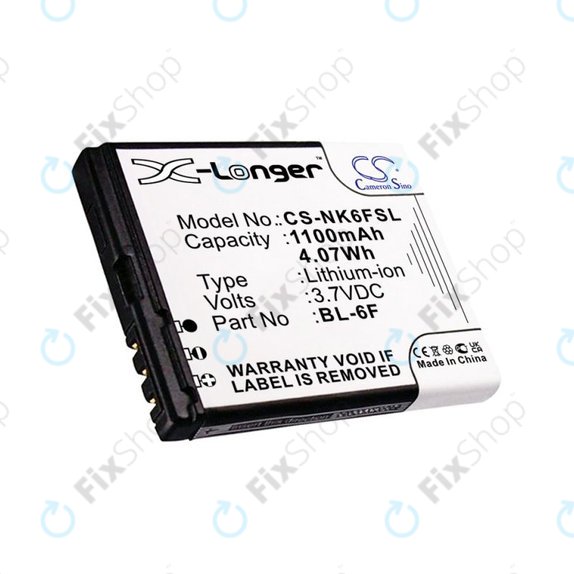 Akku batterie für Nokia N78, N79, N95 8GB, 1100mAh, Li-Ion, 3.7V, BL-6F, HQ