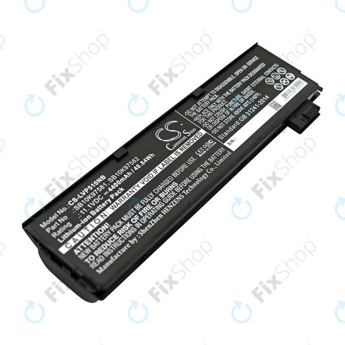Batterie für Lenovo ThinkPad P51, T470, T570, 4400mAh, Li-Ion, 11.1V, SB10K97581, HQ