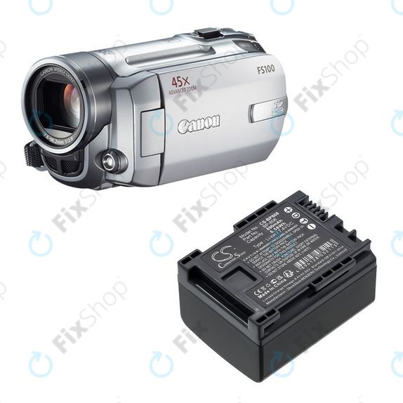 Akku batterie für Canon FS10, FS11, FS100, 890mAh, Li-Ion, 7.4V, BP-808, HQ
