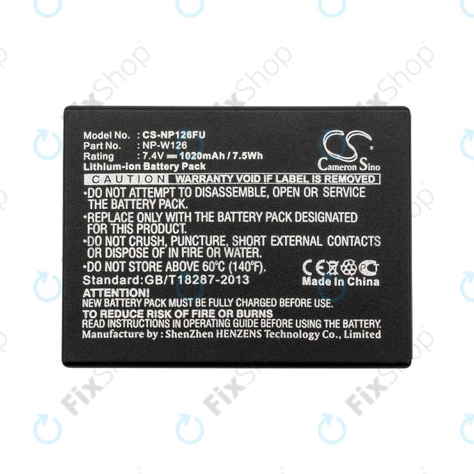 Akku batterie für Fujifilm FinePix, 1020mAh, Li-Ion, 7.4V, NP-W126, NP-W126S, HQ