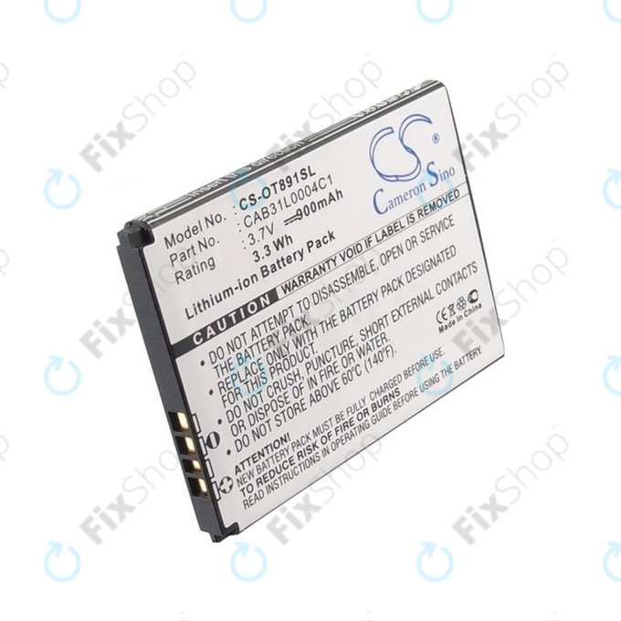 Batterie für Alcatel One Touch, OT, TCL A, Vodafone, 900mAh, Li-ion, 3.7V, CAB31L0004C1, HQ