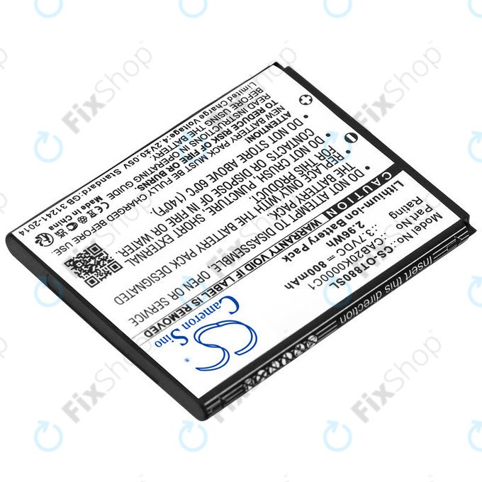 Batterie für Alcatel Onetouch, 800mAh, Li-ion, 3.7V, BTR510AB, HQ