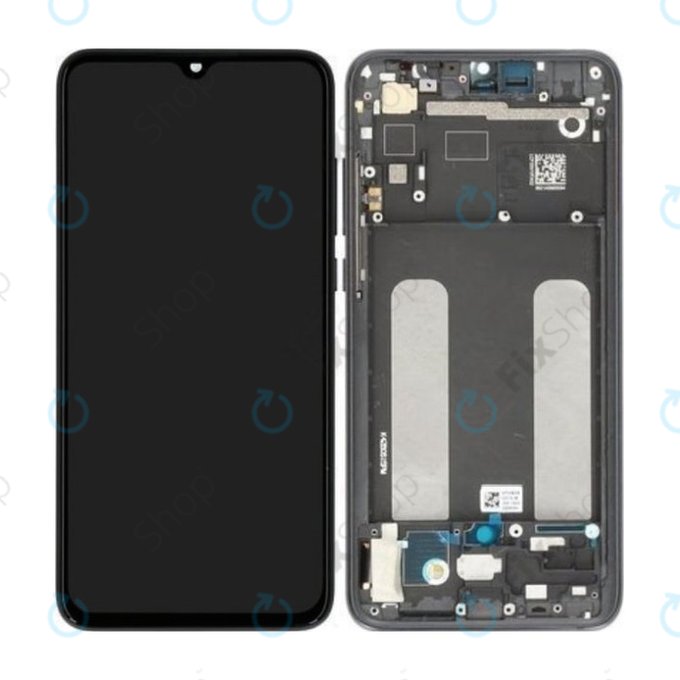 Xiaomi Mi 9 Lite - LCD Display + Touchscreen Front Glas + Rahmen (Onyx Grey) - 560610118033, 5600030F3B00 Genuine Service Pack
