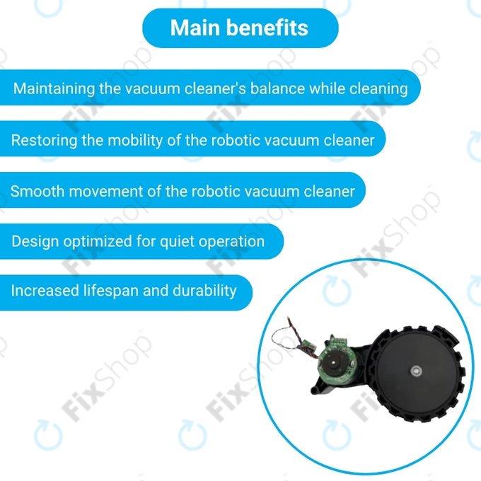 Xiaomi Robot Vacuum X10, Dreame Z10 Pro, L10 Plus, D10 Plus - Rad mit Motor (Links) (Schwarz)