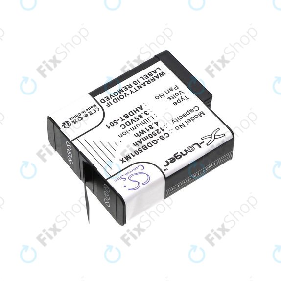 Akku batterie für Gopro Hero 8, Hero 6, 1250mAh, Li-Ion, 3.85V, AHDBT-501, HQ