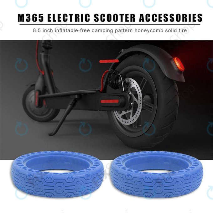 Xiaomi Mi Electric Scooter 1S, 2 M365, Essential, Pro, Pro 2 - Dauerhaft Schlauchloser Vollgummireifen (Typ 1) (Blue)