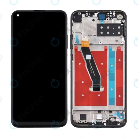 Huawei P40 Lite E - LCD Display + Touchscreen Front Glas + Rahmen (Midnight Black) TFT