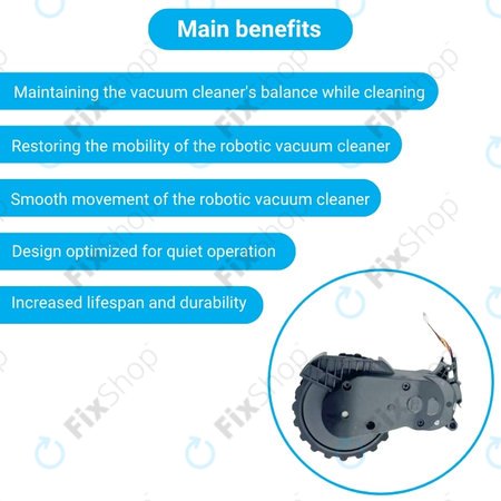 Xiaomi Mijia E10, E12, Mi Robot Vacuum Mop 2 Lite, 2 Pro - Rad mit Motor (Rechts) (Schwarz)