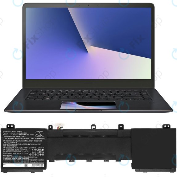 Akku batterie für Asus Zenbook Pro 15, 5500VE, UX550GD, 4400mAh, Li-Pol, 15.4V, C41N1728, HQ