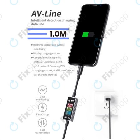 AV-Line - Ladekabel mit Intelligenter Erkennung (Lightning - USB-C)