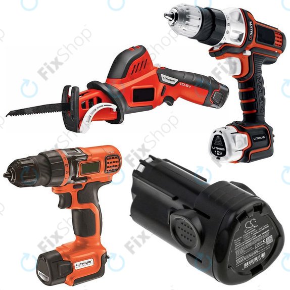 Akku batterie für Black & Decker EGBL108, BDCDMT112, 2500mAh, Li-Ion, 12V, LBXR12, BL1310, BL1510, LB12, HQ