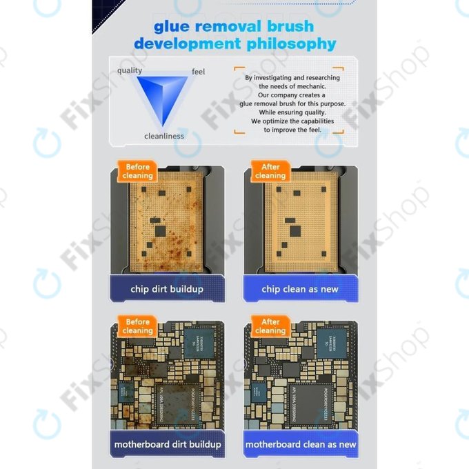 Mechanic - Stahlbürste für PCB/BGA zur Reinigung von IC-Pads & Klebstoffentfernung