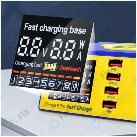 Mechanic iCharge 8 Pro - USB-Ladestation mit USB-C + Wireless Charger